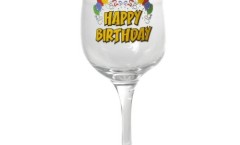 Weinglas 18x6cm 0,2Liter Happy Birthday im Geschenkkarton